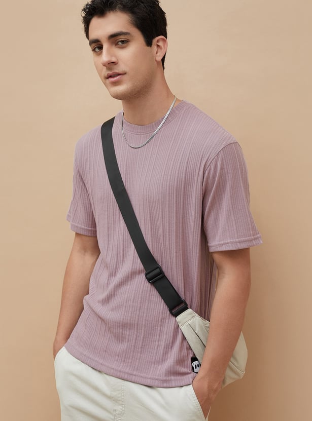 FAME FOREVER Striped Knitted T-shirt