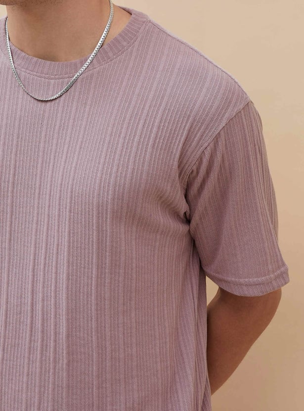 FAME FOREVER Striped Knitted T-shirt