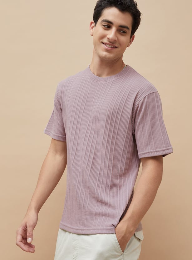 FAME FOREVER Striped Knitted T-shirt