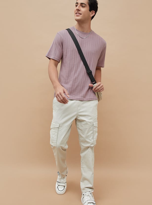FAME FOREVER Striped Knitted T-shirt
