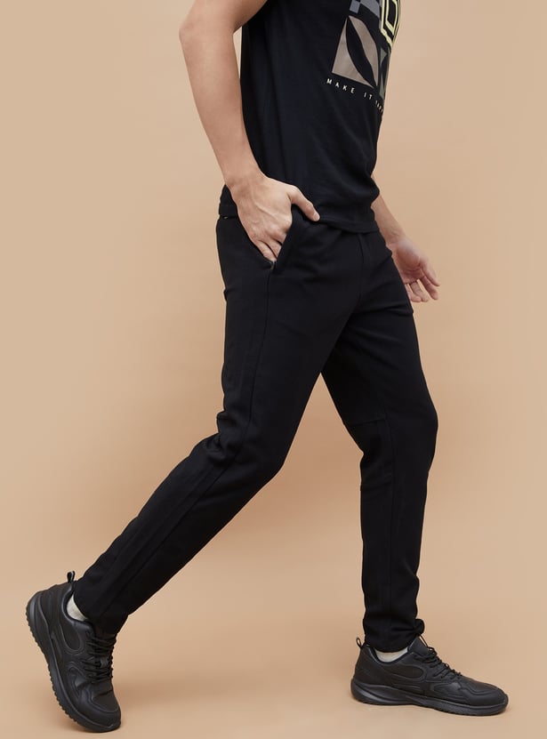 FAME FOREVER Solid Slim Fit Track Pants