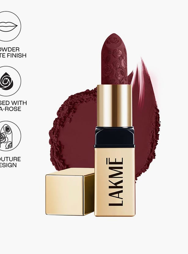 LAKME Rouge Bloom Powder Matte Bullet Lipstick - 208 Plum Garden - 4gm