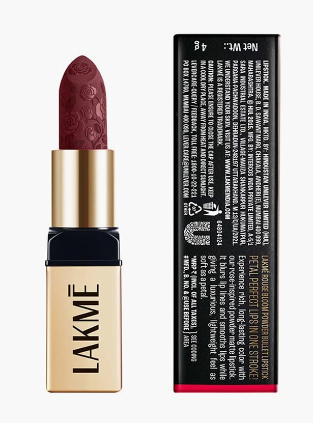 LAKME Rouge Bloom Powder Matte Bullet Lipstick - 208 Plum Garden - 4gm