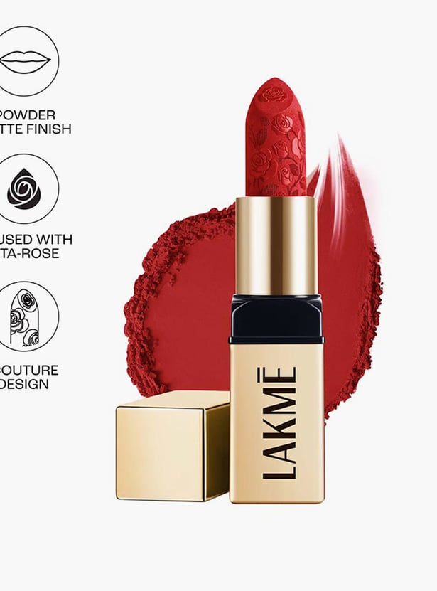 LAKME Rouge Bloom Powder Matte Bullet Lipstick - 209 Scarlet Rose - 4g