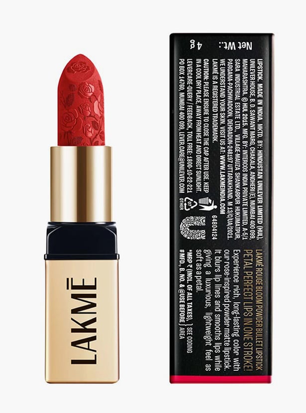 LAKME Rouge Bloom Powder Matte Bullet Lipstick - 209 Scarlet Rose - 4g