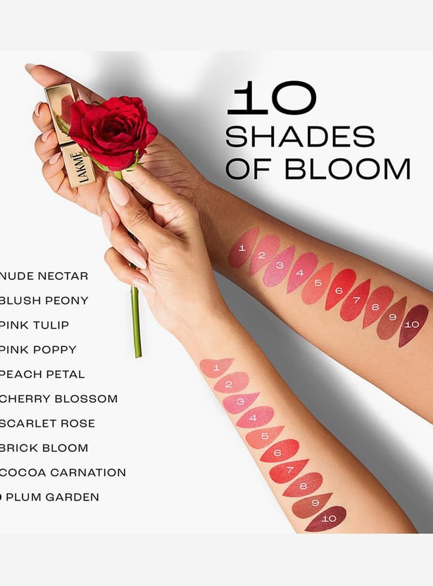 LAKME Rouge Bloom Powder Matte Bullet Lipstick - 209 Scarlet Rose - 4g