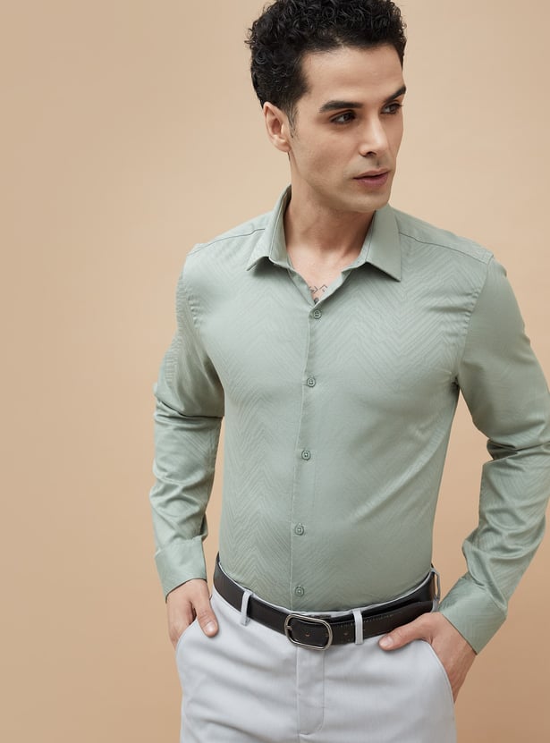Buy CODE Textured Slim Fit Formal Shirt from CODE at just INR 1699.0