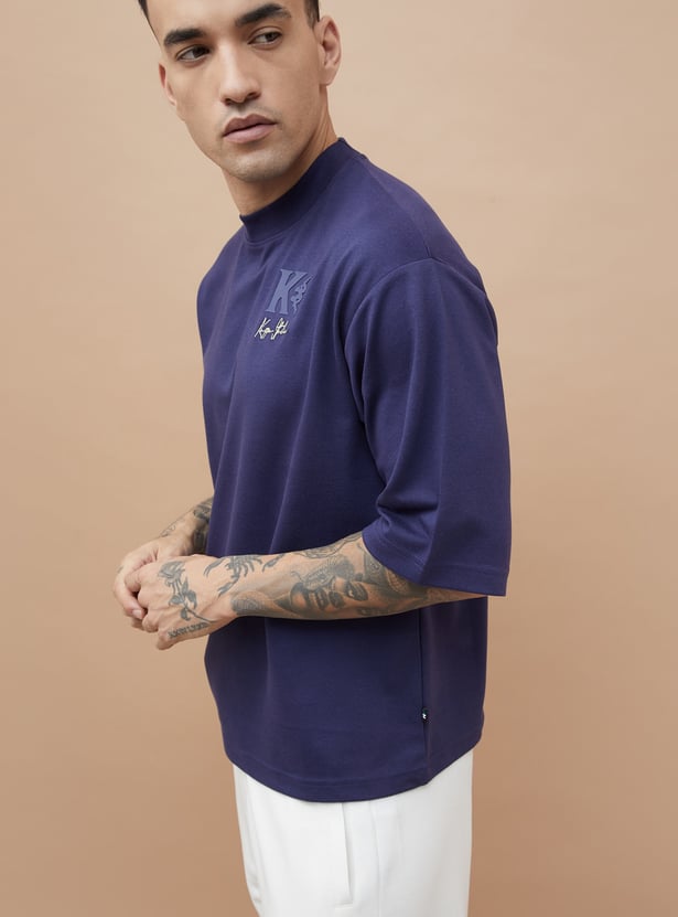 KAPPA Solid Mock Neck T-shirt