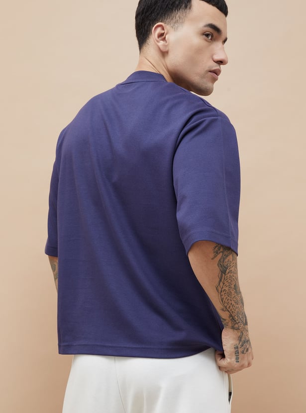 KAPPA Solid Mock Neck T-shirt