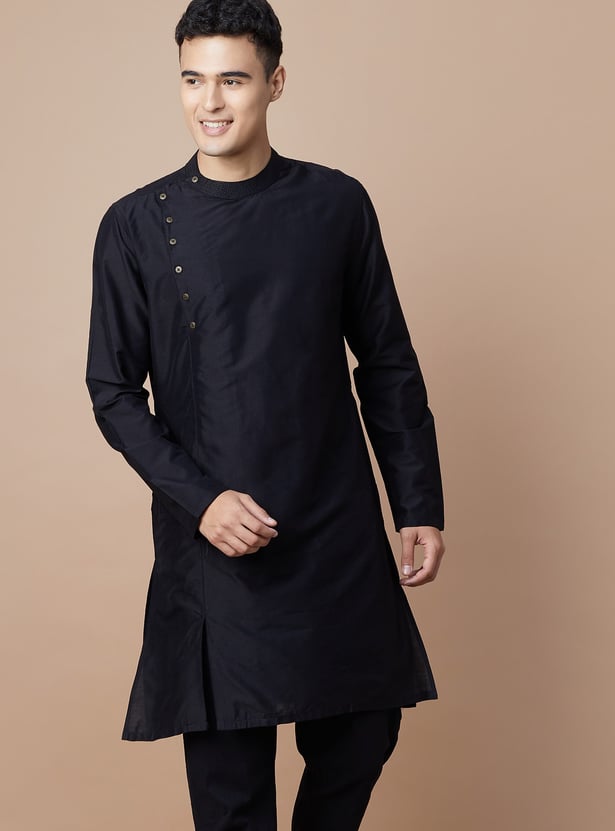 MELANGE Solid Long Kurta with Pockets