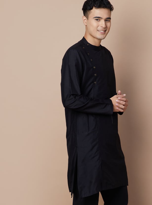 MELANGE Solid Long Kurta with Pockets