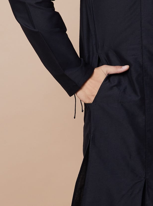 MELANGE Solid Long Kurta with Pockets