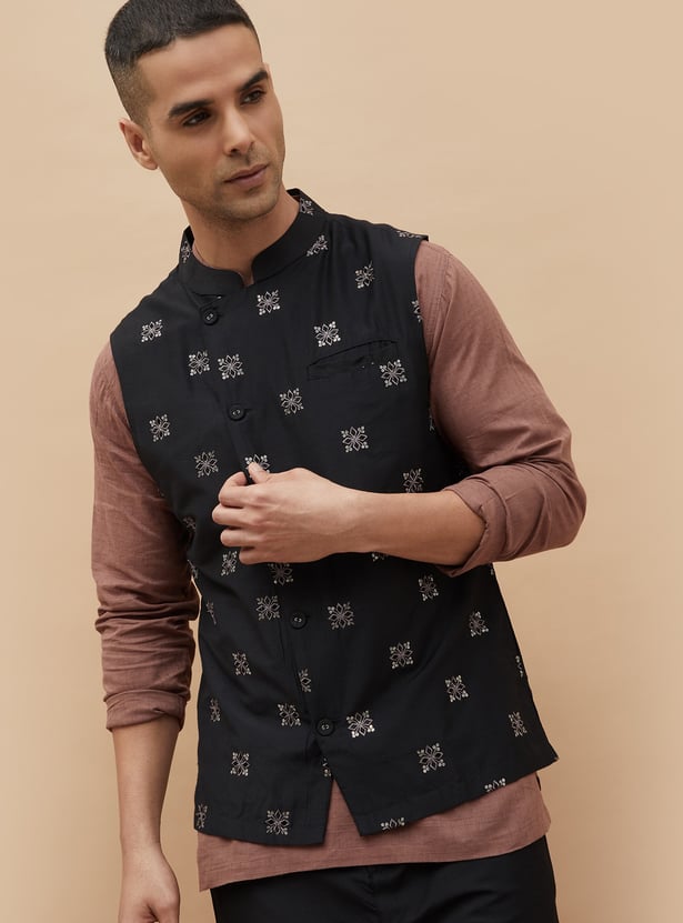 MELANGE Embroidered Nehru Jacket