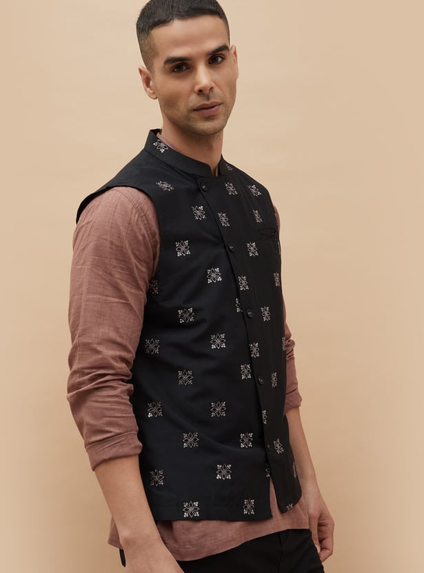 MELANGE Embroidered Nehru Jacket