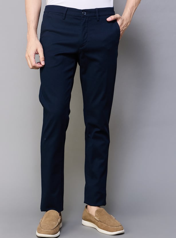 US POLO ASSN Solid Slim Tapered Trousers