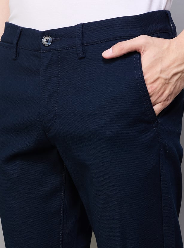 US POLO ASSN Solid Slim Tapered Trousers