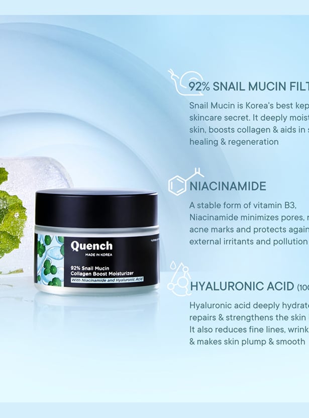 QUENCH 92 Percent Snail Mucin Collagen Boost Moisturizer - 50ml