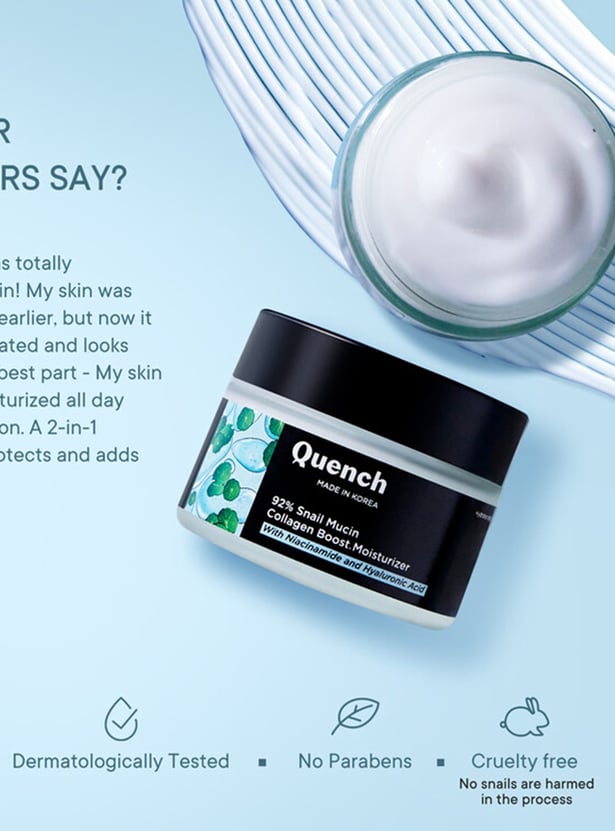 QUENCH 92 Percent Snail Mucin Collagen Boost Moisturizer - 50ml