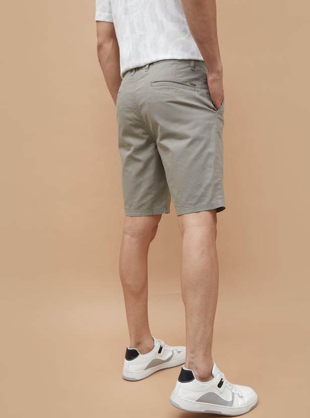 CODE UNWIND Solid Drawstring Waist Shorts