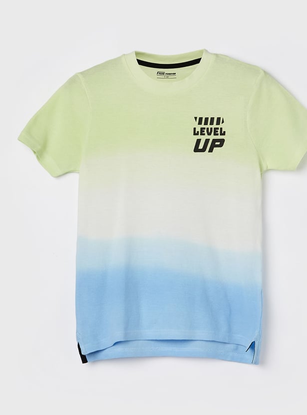FAME FOREVER Boys Ombre Step Hem T-shirt