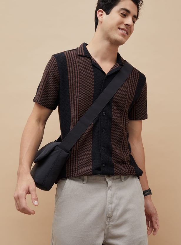 DENIMIZE Knitted Cuban Collar Shirt