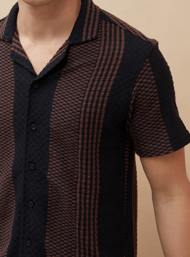 DENIMIZE Knitted Cuban Collar Shirt