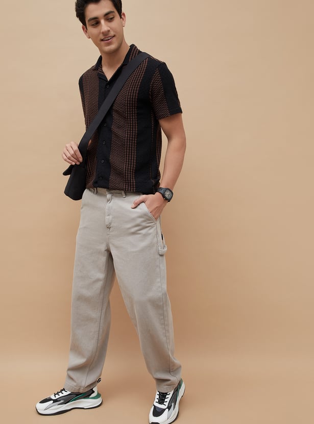 DENIMIZE Knitted Cuban Collar Shirt