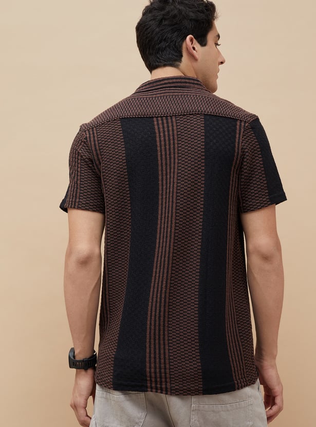 DENIMIZE Knitted Cuban Collar Shirt