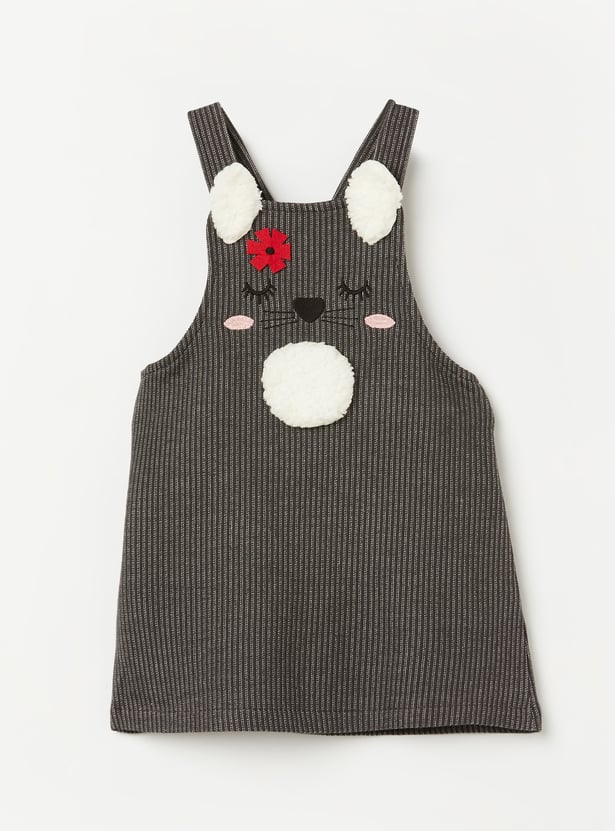 JUNIORS Girls Striped Pinafore Dress