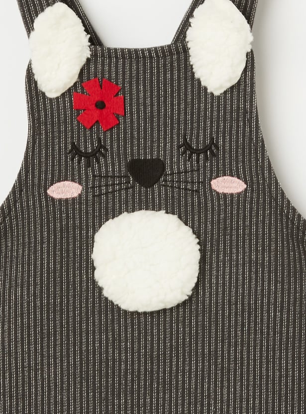 JUNIORS Girls Striped Pinafore Dress