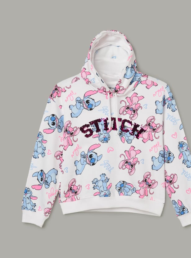 FAME FOREVER Girls Printed Hooded Sweatshirt