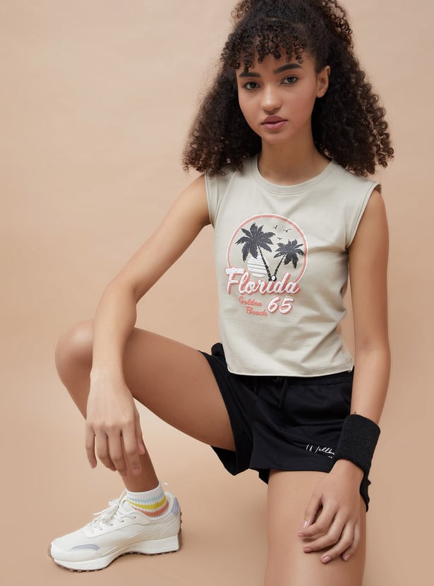 KAPPA Graphic Print Sleeveless T-shirt