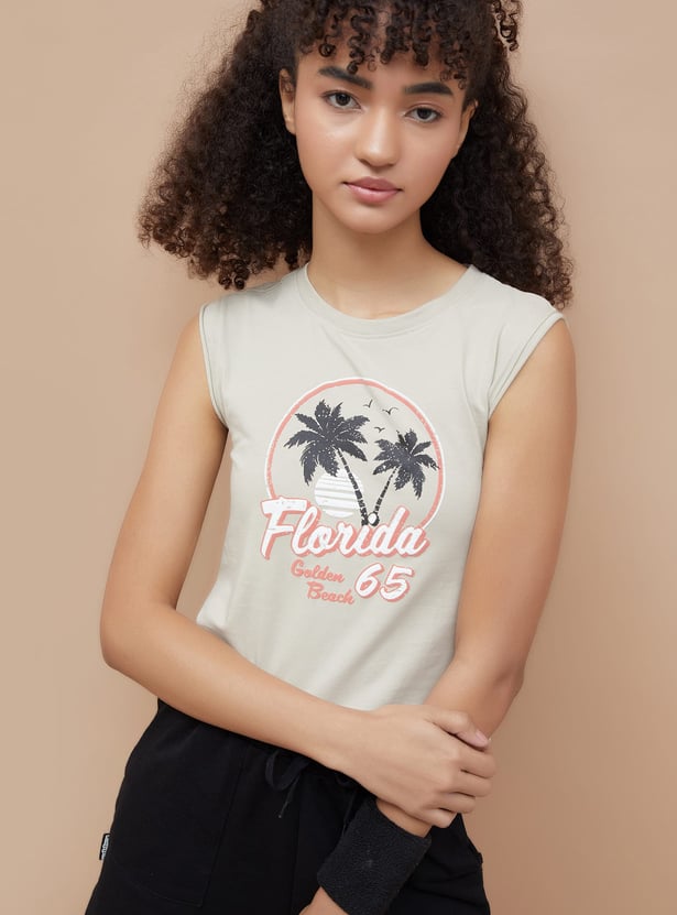 KAPPA Graphic Print Sleeveless T-shirt