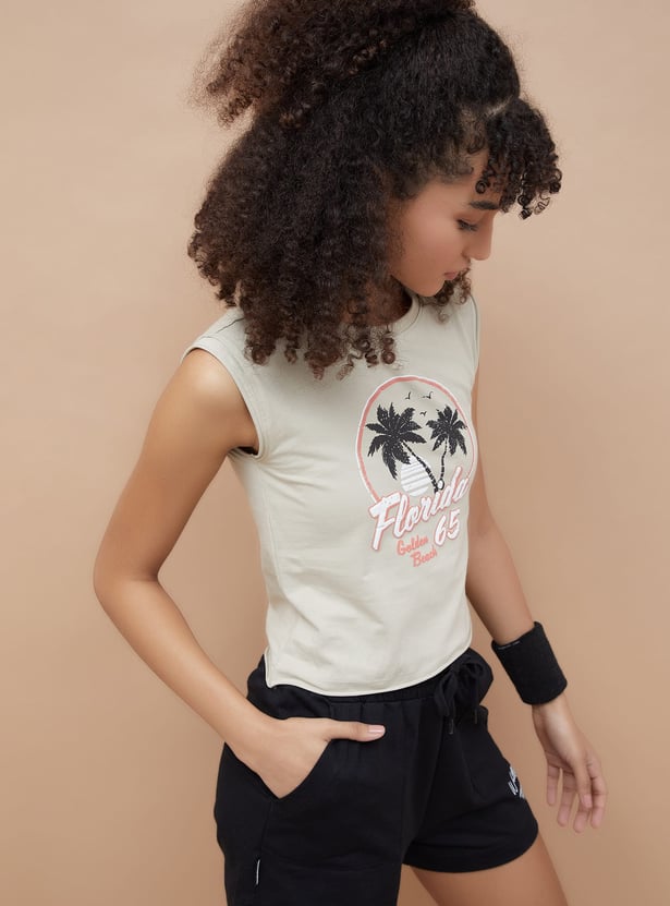 KAPPA Graphic Print Sleeveless T-shirt