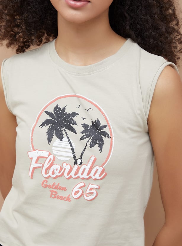 KAPPA Graphic Print Sleeveless T-shirt