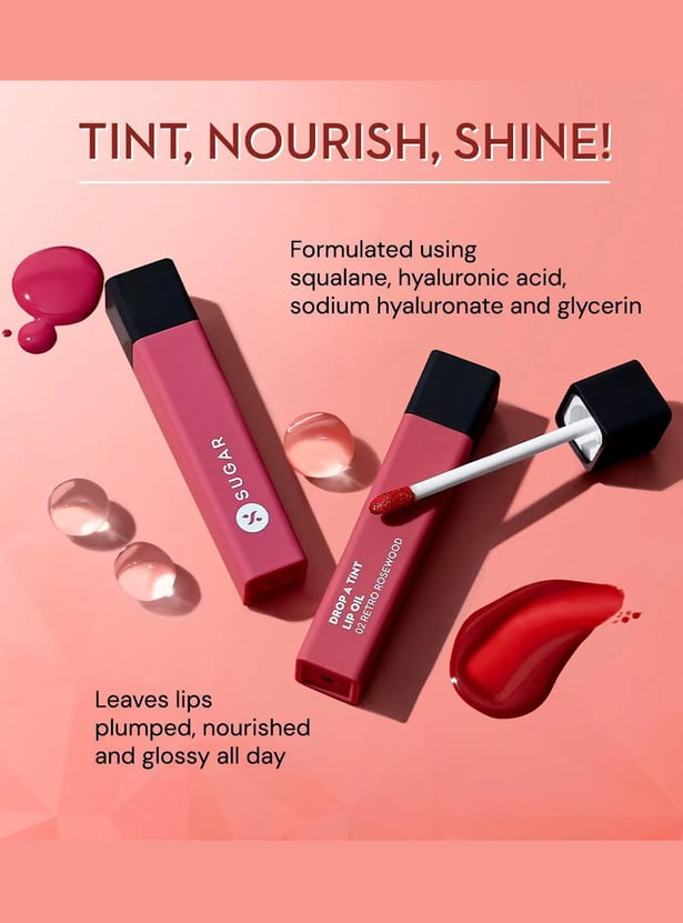 SUGAR Drop A Tint Lip Oil - 02 Retro Rosewood - 4ml