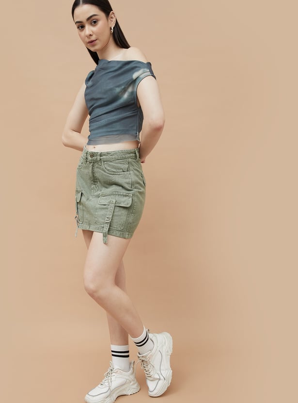GINGER Washed Denim Skirt