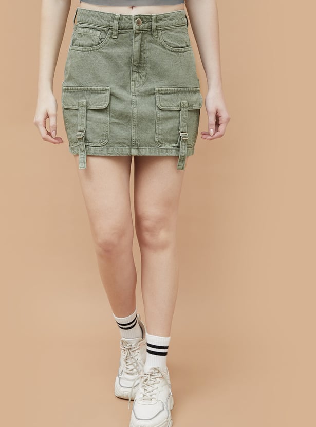 GINGER Washed Denim Skirt