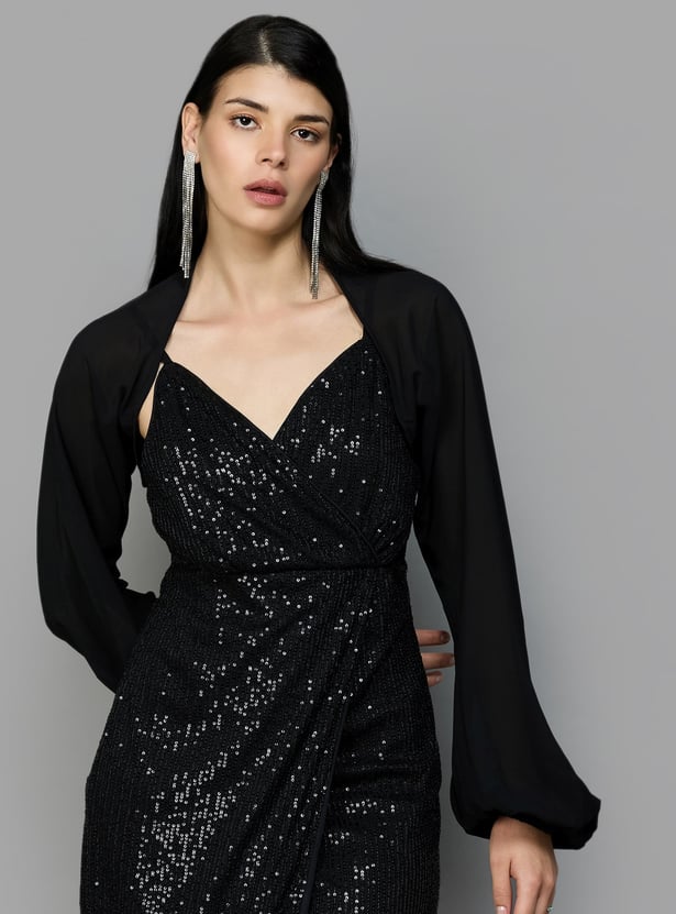 AND Solid Cropped Shrug