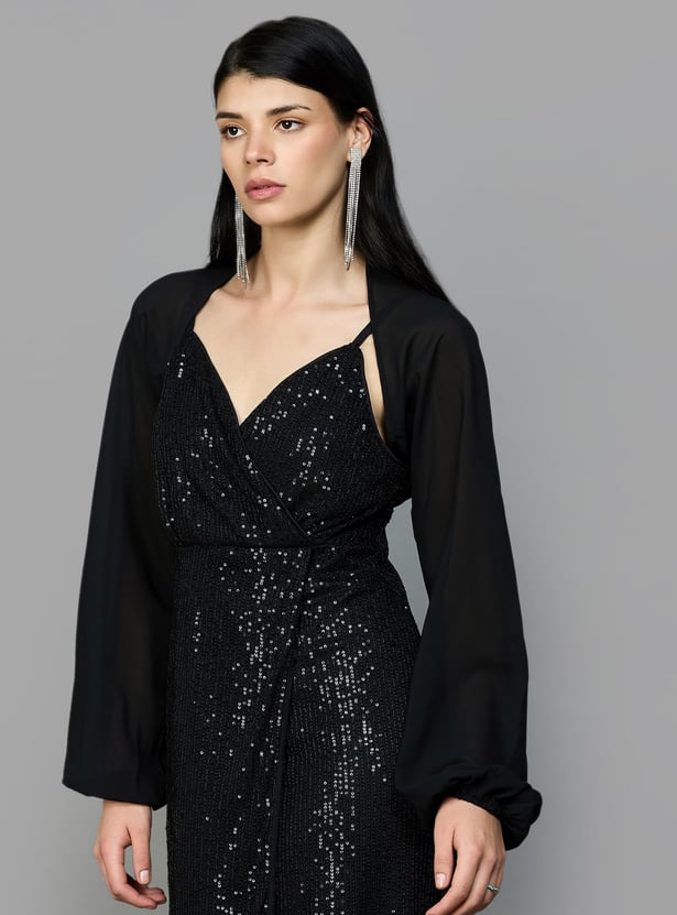 AND Solid Cropped Shrug