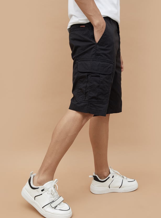 FAME FOREVER Solid Cargo Shorts