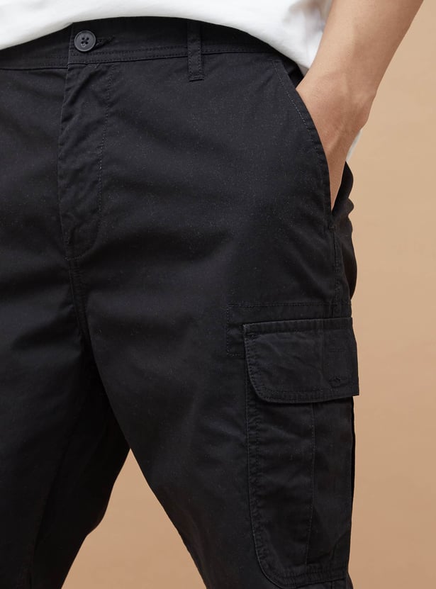 FAME FOREVER Solid Cargo Shorts