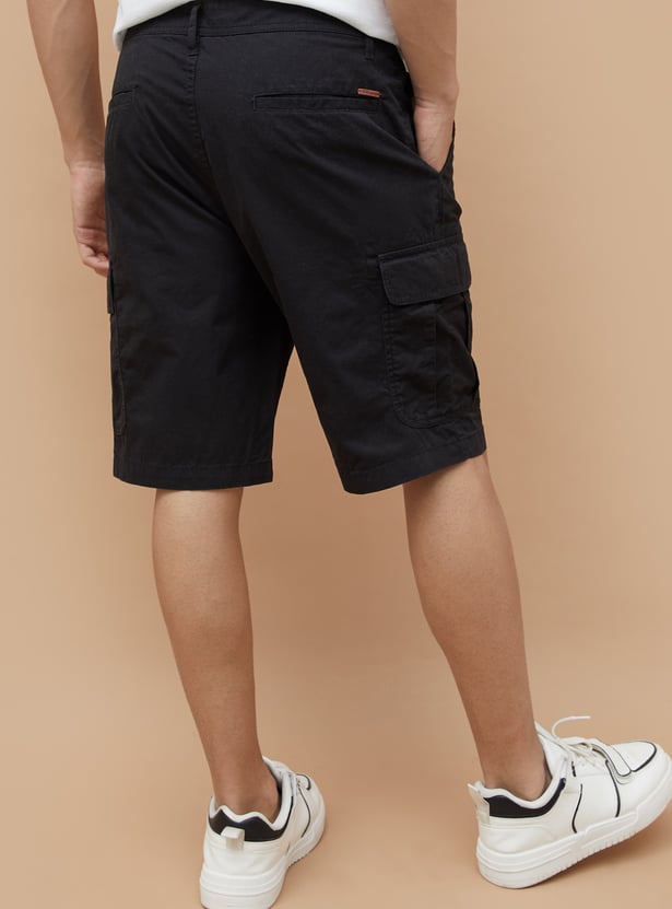 FAME FOREVER Solid Cargo Shorts
