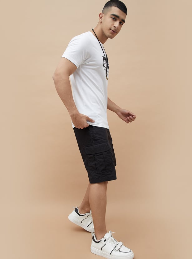 FAME FOREVER Solid Cargo Shorts