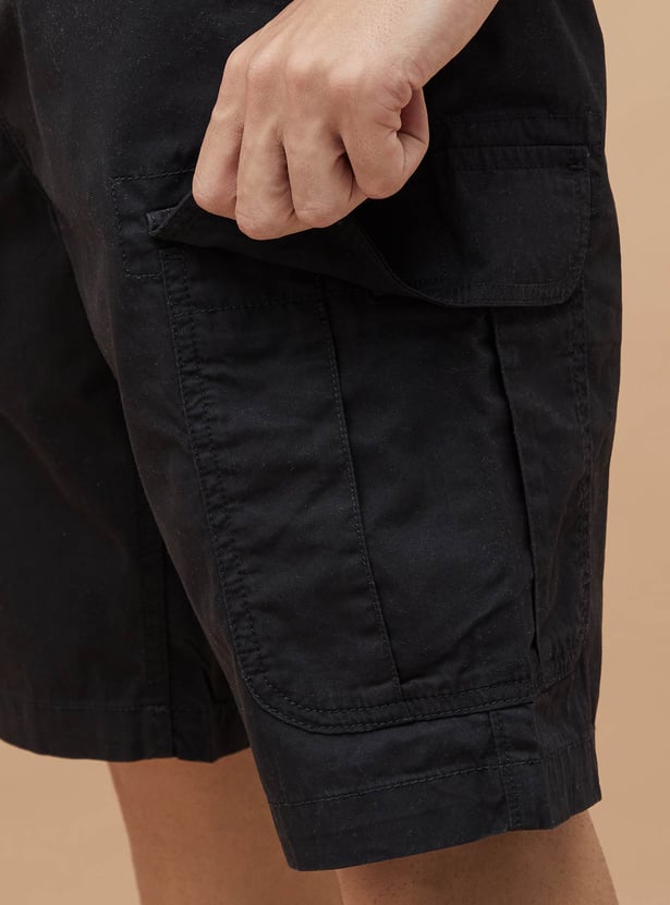 FAME FOREVER Solid Cargo Shorts