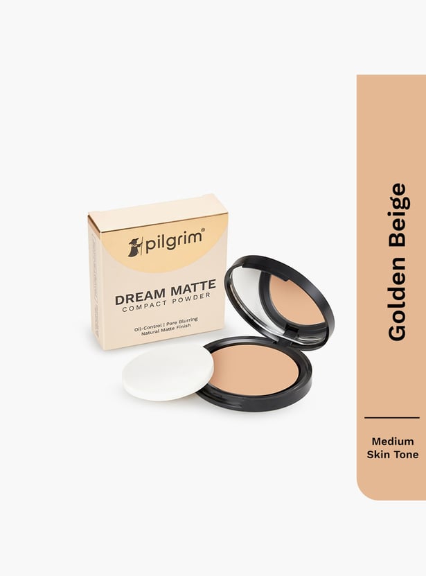PILGRIM Dream Matte Compact Powder - Golden Beige - 9gm