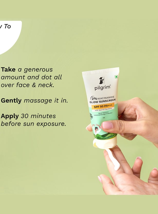 PILGRIM 2 Percent Niacinamide Sunscreen Glo Spf 50 Pa++ - 50g