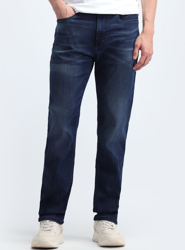 FLYING MACHINE Stonewashed Slim Straight Jeans