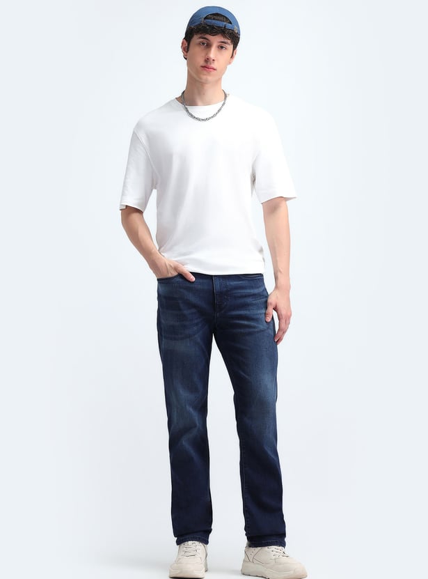 FLYING MACHINE Stonewashed Slim Straight Jeans