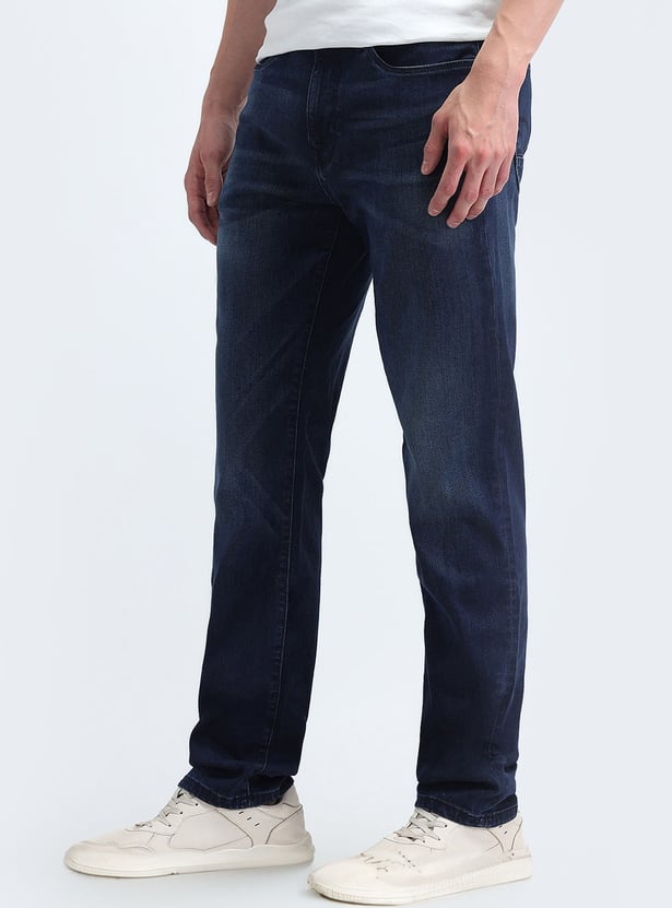 FLYING MACHINE Stonewashed Slim Straight Jeans